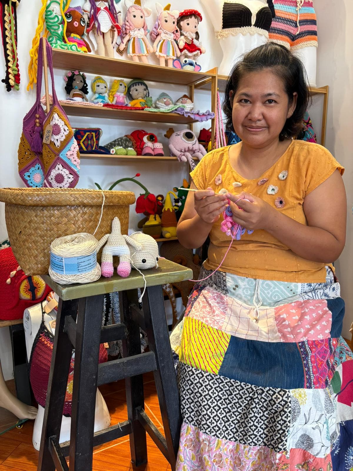 Thanyaluk in her shop